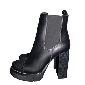 Public Desire Black Chunky Heel Boots